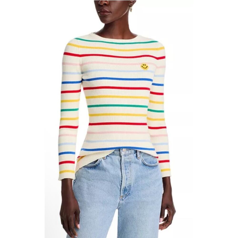 Joshua Sanders Striped Ribbed Crewneck Sweater Sz Small